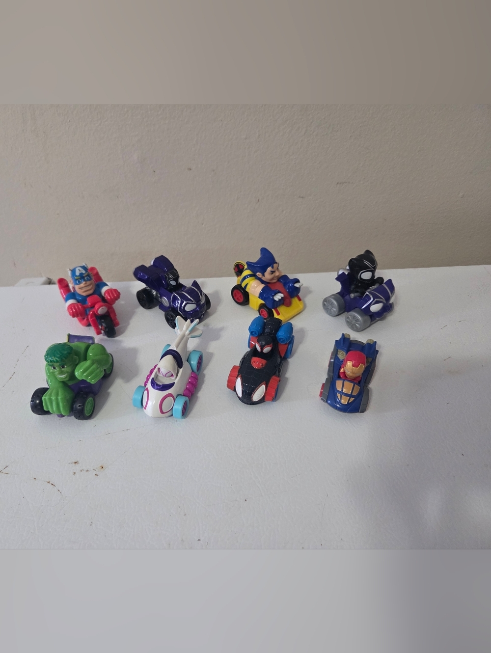 Marvel Character Mini Racers - Assorted Colors Diecast Set Of 8